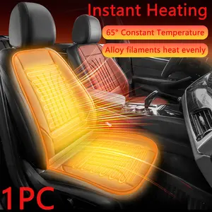 Car Heated Seat Cover, 2 Counts Comfortable Winter Warmer Seat Cushion, 12V Adjustable Temperature Car Seat Heating Pad, Universal Car Accessories for Cold Weather, Car Seat Covers