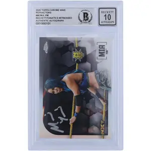 Mia Yim WWE Autographed 2020 Topps Finest Refractors #88 Beckett Fanatics Witnessed Authenticated 10 Card - Fanatics Authentic Certified