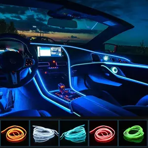 USB EL Cold Light Car Ambient Light Strip, Multi-Color Waterproof LED Light Line, Fuse Safety Protection, Non-Destructive Install Fits All Cars