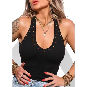 STUDDED BACK SMOOTHING V-NECK BRAMI