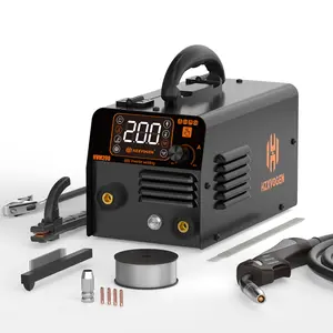3-in-1 200A MIG Welder 110V for Home DIY, HZXVOGEN HVM200 Flux Core Gasless MIG/Lift TIG/Stick Welder, Portable with Auto Wire Feed & LED Display smooth flow MIG Welder Combo