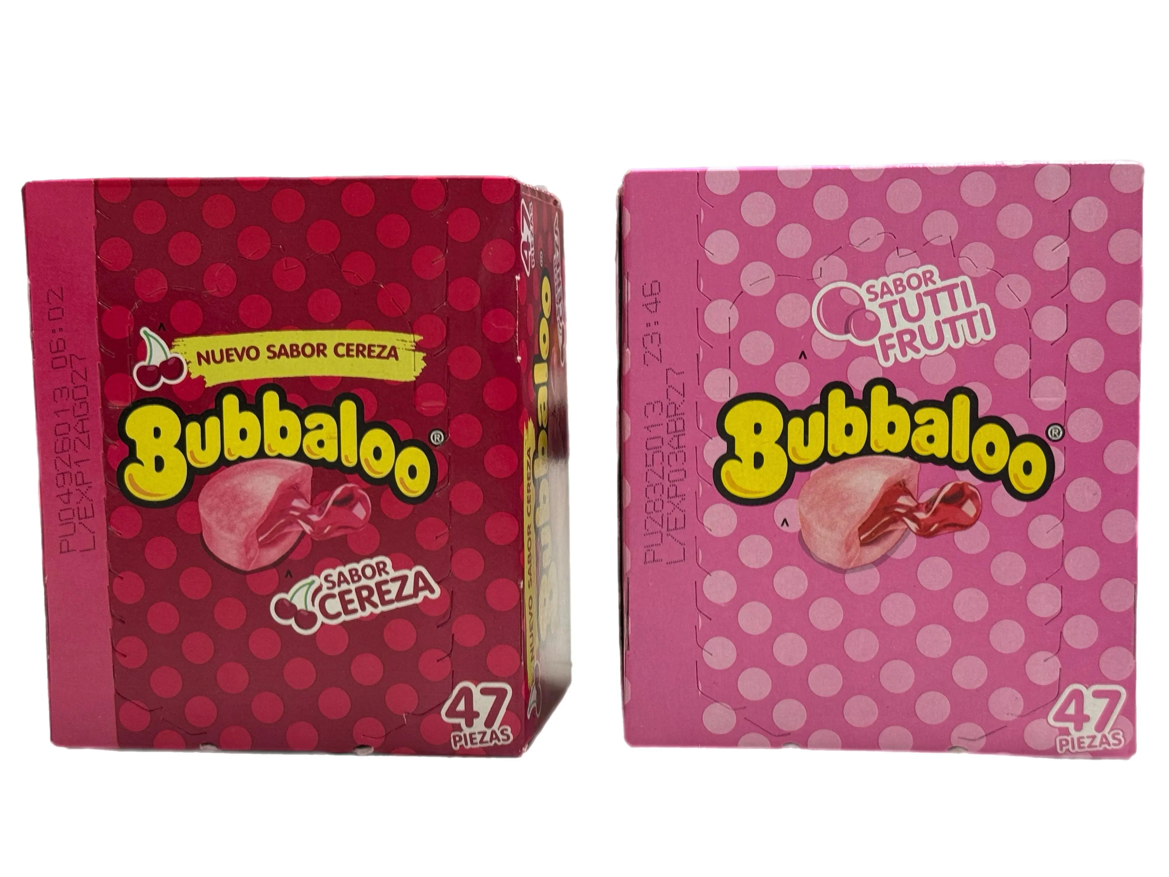 Bubbaloo Sabor Cereza or Sabor Tutti Frutti - Pick Your Flavor – Mexican Bubble Gum with Liquid Center – 47 Pieces – 239.7 g (8.45 oz)