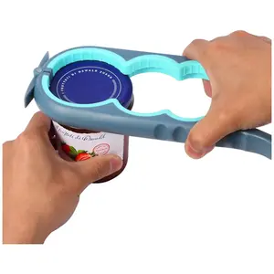 Jar Opener for Weak Hands, Seniors with Arthritis, Bottle Opener to Remove Stubborn Lids, Mutil Can Opener Gripper for Anyone with Low Strength (Blue and Grey)