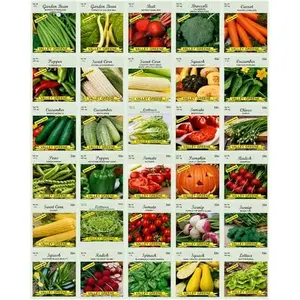 30 Packs of Deluxe Valley Greene Heirloom Vegetable Garden Seeds Non-GMO(Guaranteed 30 Different Varieties as Listed)