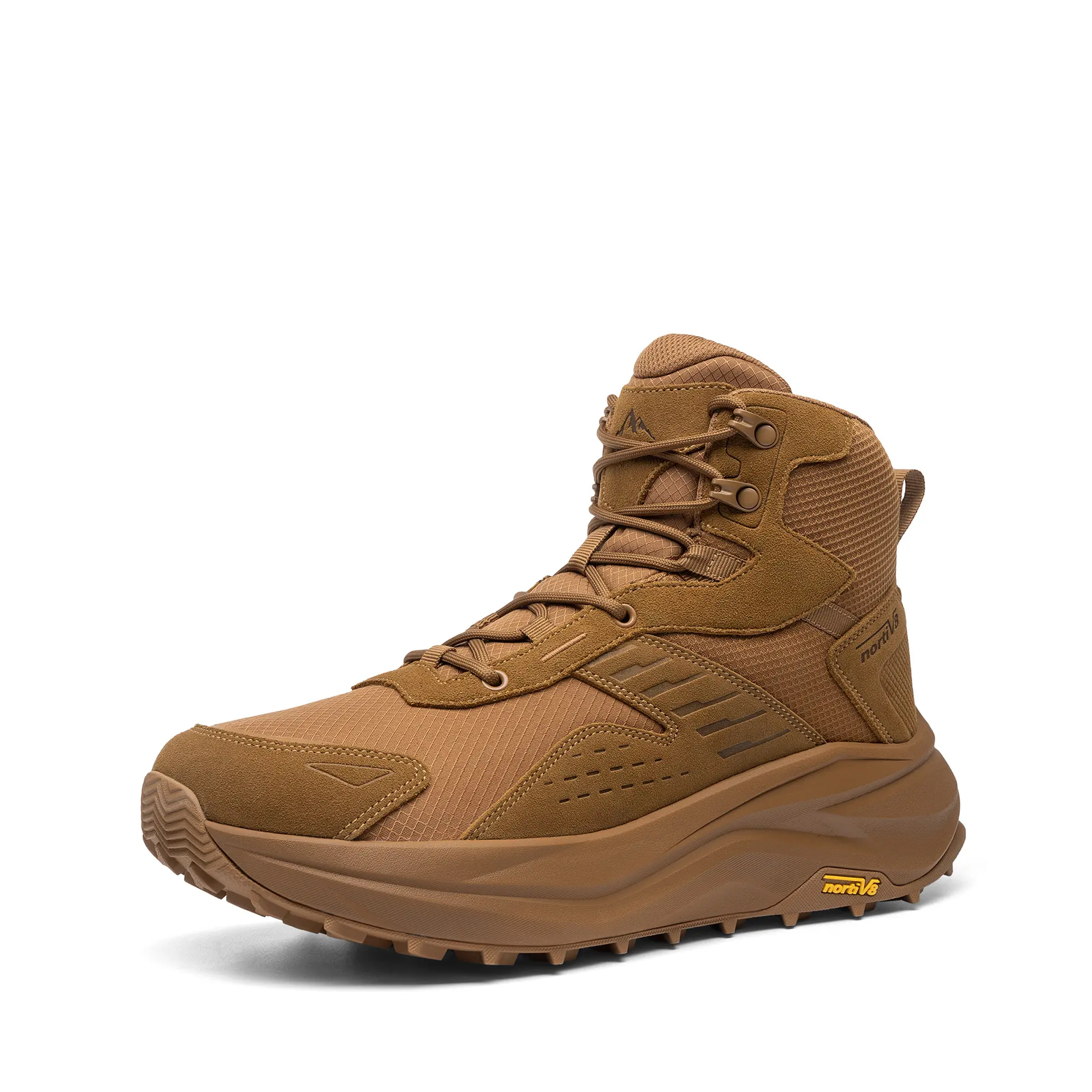 NORTIV 8 Men's Wide Toe Box Premium Hiking Boots - Low Drop, Waterproof, Outdoor Trekking Shoes for Plantar Fasciitis, Bunions, Katahdin Camping, Premium Hiking Shoes