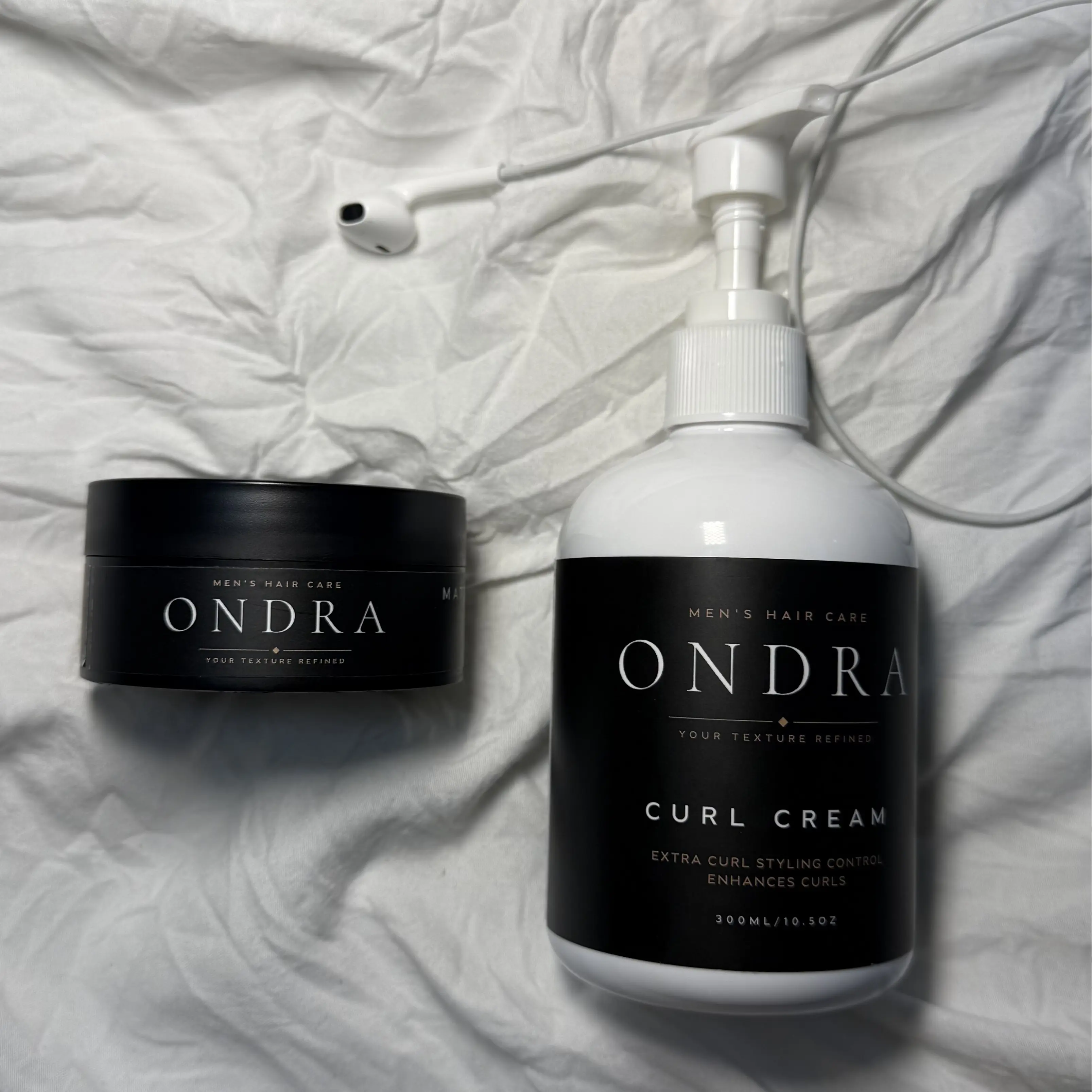ONDRA Complete Grooming Kit - Curl Cream & Matte Pomade Bundle for Men