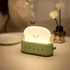 Bread Design Night Light, Rechargeable Table Lamp, Cute Ambient Dimmable LED Warm Light, Dimmable Nightlight, Creative Night Light For Bedroom, Living Room, Kids Room, Home Decor Light