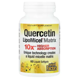 Natural Factors Quercetin LipoMicel Matrix, 250 mg, 60 Liquid Softgels