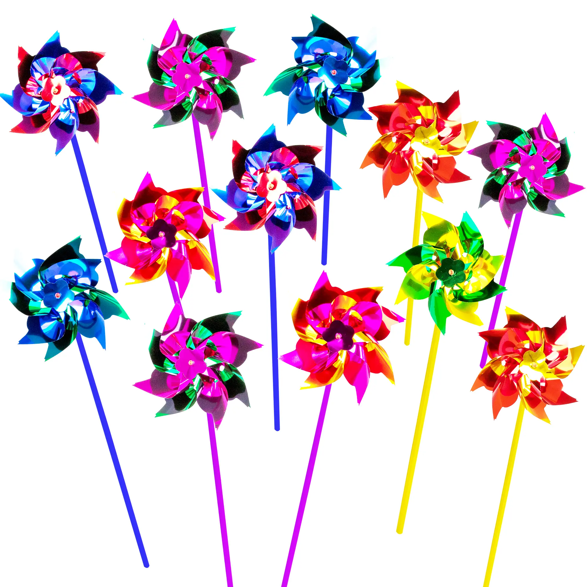 8-Point Pinwheels Set - Pack of 24 - Assorted Colors - Fun Carnival Toy and Party Favor - Amazing Gift Idea for Boys and Girls Ages 3+