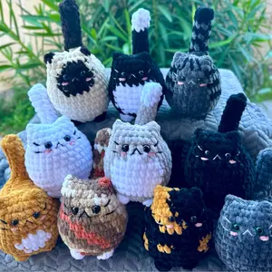 Crochet Cat Plushie, soft chubby kitty stuffed animal animals