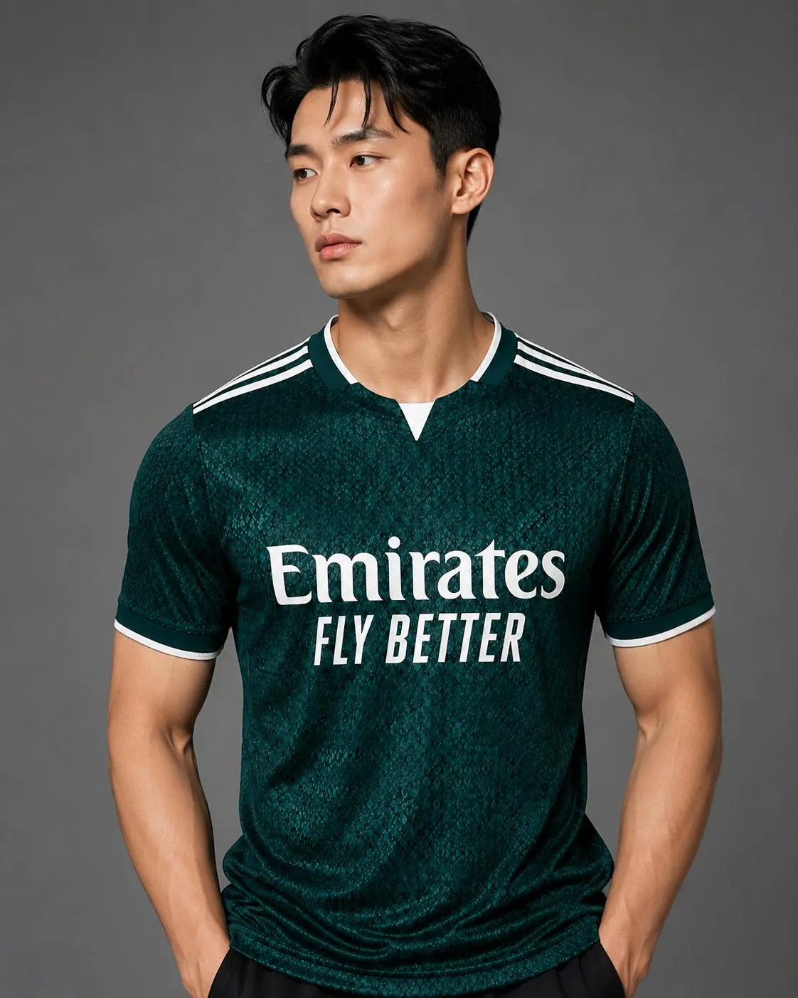 Mens Dark Green Textured Soccer Jersey – Short Sleeve Athletic Football Fan Shirt