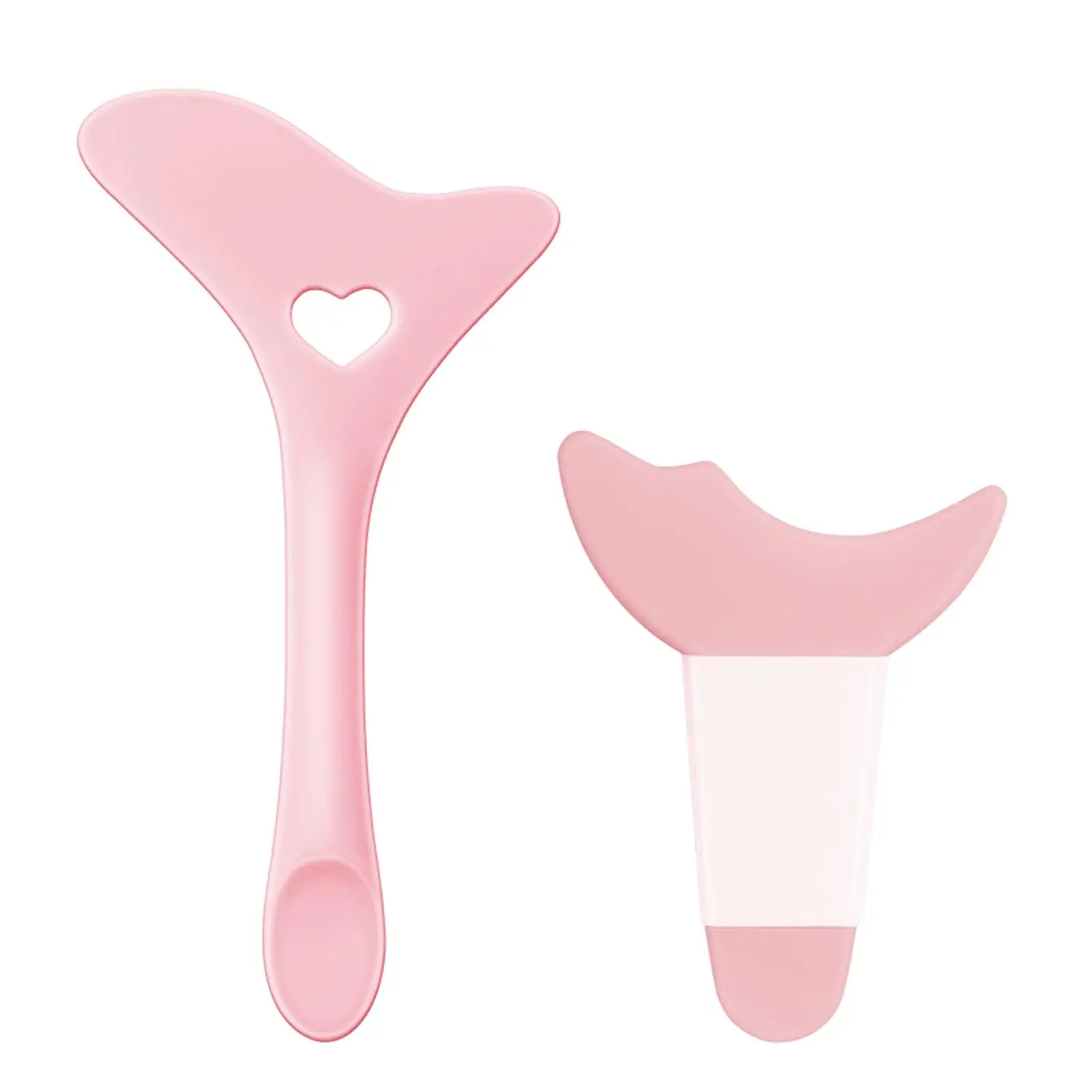 Eyeliner Stencils 2Pcs Reusable Silicone Eyeliner Aid Mascara Shield Multifunctional Makeup Stencil for Beginners Eye Liner Eyelash Eyeshadow Lipstick Applicator Guide Tool - Pink