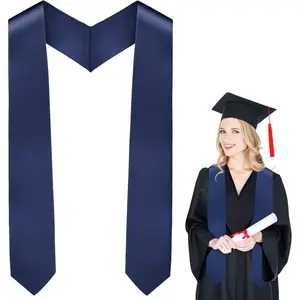 Graduation Stole Class of 2025, Unisex Adults Plain Graduation Sash Classic End With Trim for College Ceremony 70"