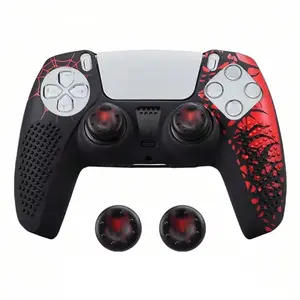 Black Anti Slip Protective Silicone Skin Cover Controller With Spider Design For Game Players Enhanced Grip