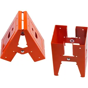 GJANSH 2Pcs Heavy Duty Sawhorse Brackets with Down Clamp – Adjustable Fast Fixed Clip for Woodworking, DIY Projects & Jobsite Cutting. Secure Connector for 2x4 Lumber.