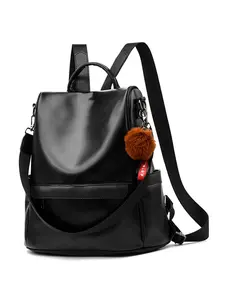 Women's Soft PU Leather Backpack Handbag Shoulder Bag Multi-Functional Design Waterproof Casual Travel Dual Strap