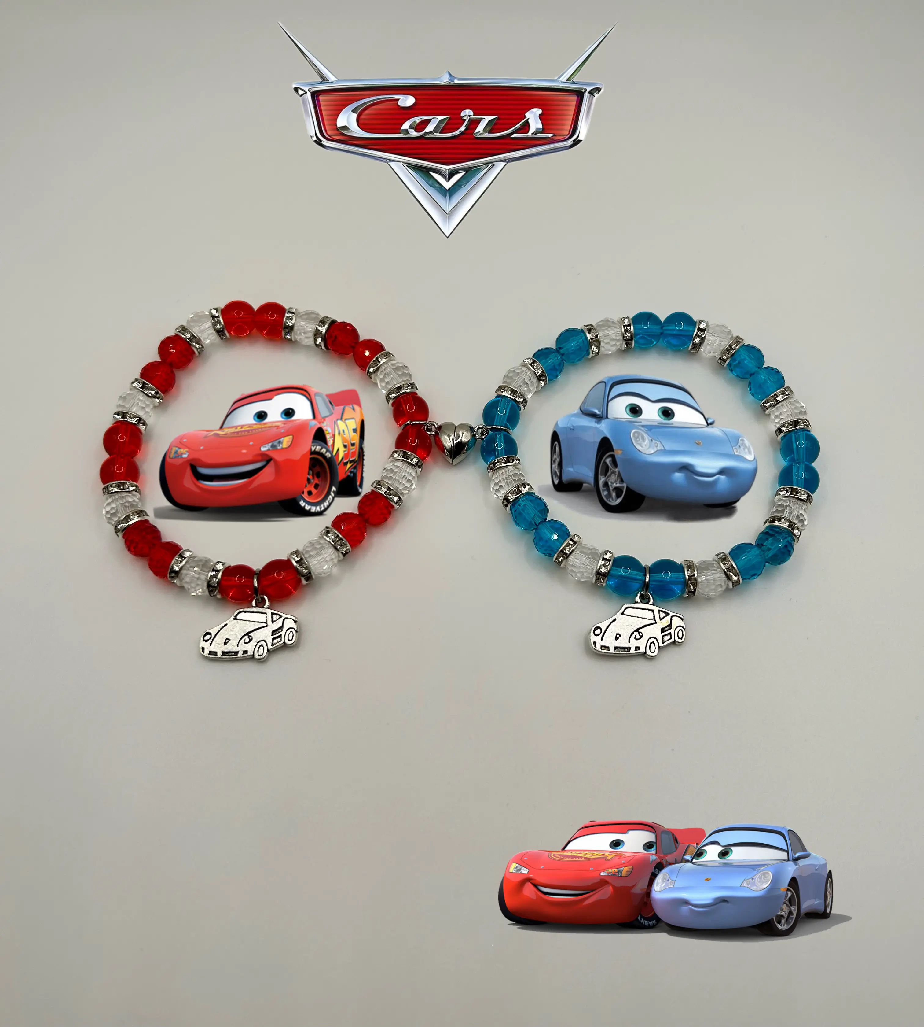 Sally And Lightning McQueen Matching Bracelets