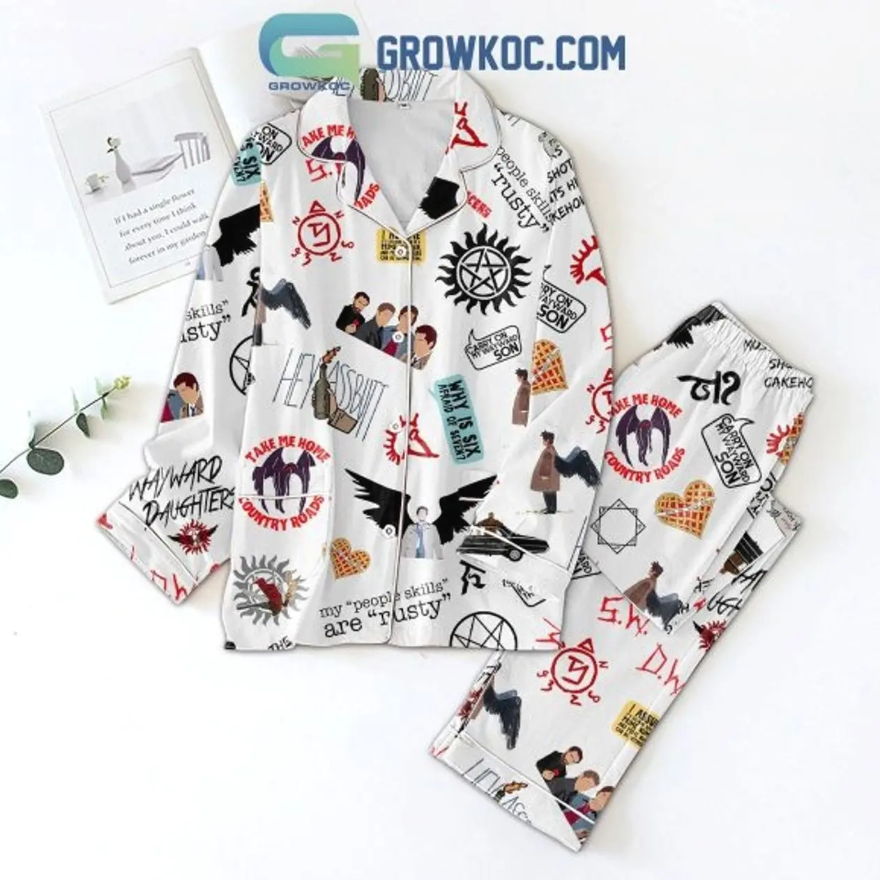 Supernatural Take Me Home Country Roads Pajamas Set
