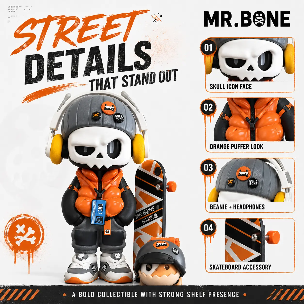 【MR. BONE】"Back to the Future" Series Limited Edition Set Figures - Retro-Future Style Poseable Action Model, Desktop Decor Figures, Figurines for Collectors, Collector’s Must-Get, TikTok-Viral Stress Relief Gift Box for Male Fans