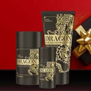 Dragon Pain Relief Black Bundle, Extra Strength Lotion, Roll Up, & Travel Size Balm.- Great for Muscle & Joint Recovery