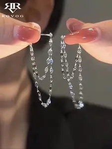 Women's Elegant Double Layered Dangle Earrings, Unique Design Fashion Jewelry for Daily Wear, Parties, and Special Occasions, Trendy Jewellery Accessories, Fashionable Jewelry Accessories