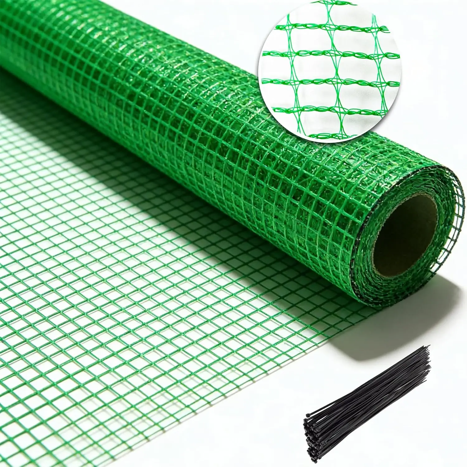 Garden Fence Temporary Fence, 4'x100' with 50 Zip Ties, Plastic Fencing Safety Fence Snow Fence, Construction Fencing for Yard, , Pet, Rabbits, Chicken, Dogs,  Barrier, Green