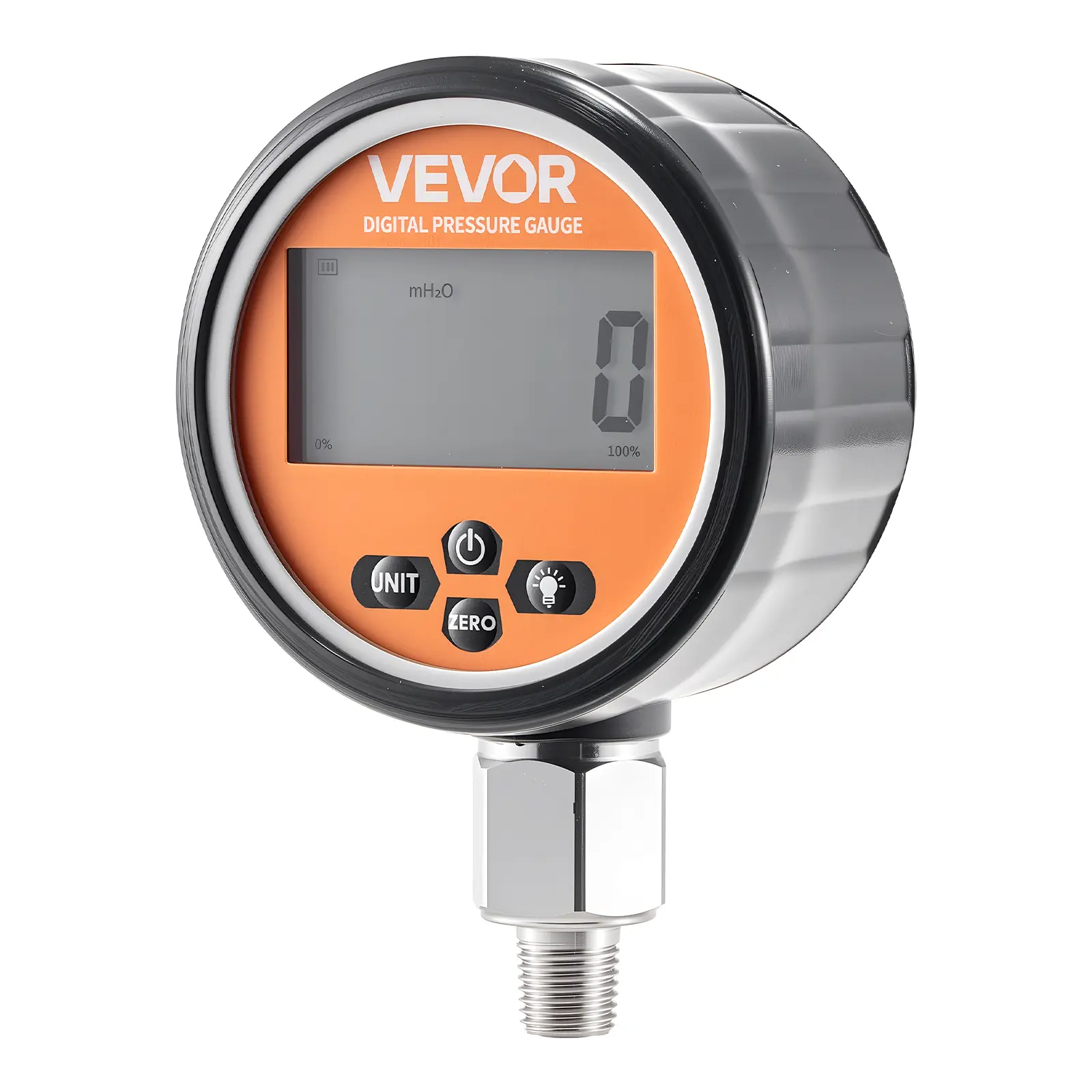 【DealsForYouDays】VEVOR Digital Hydraulic Pressure Gauge, Automotive Vehicle Tool, 0-10000 PSI (0-700 Bar) Sensor Manometer Tester, 1/4 in NPT Base Entry, Stainless Steel Housing for Excavator Construction Machinery