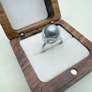 PEARLISM Bird Nest Design Pearl Ring Seawater Black Tahitian  (8.5-9.5mm) ASBR001