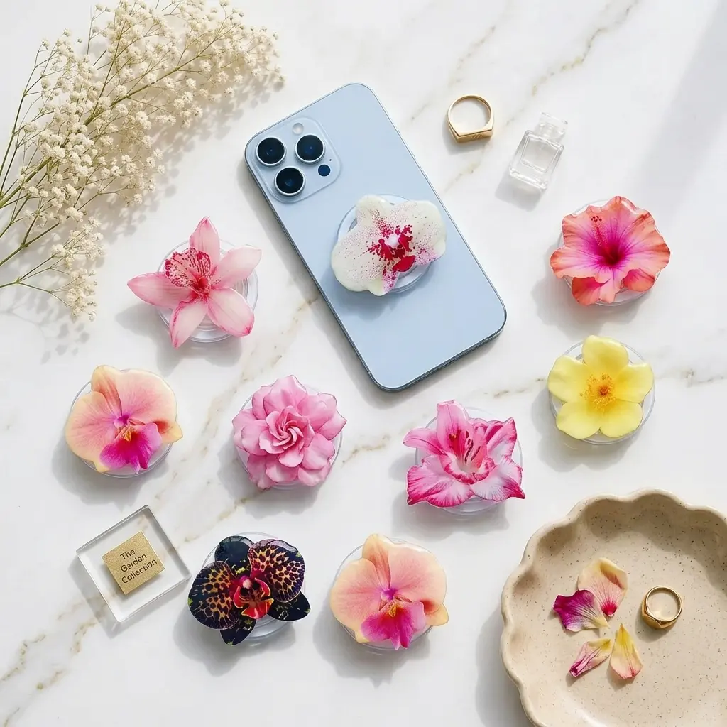 Flower MagSafe Phone Grip Collection, Floral Magnetic Phone Holder Stand, Botanical Kindle Grip, Cute Spring Bloom Gift For Her Case Accessory