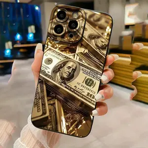 A Creative Anti-Fall Matte Phone Case with Gold Banknote Pattern, Suitable for iPhone 17 Air/16 Plus/15 Pro Max/14 Pro/13/12/11/XS Max/X Phone Case, Ideal Gift for Family, Friends, Lovers, Boyfriend, Girlfriend, Best Choice for Holiday Gifts MS293
