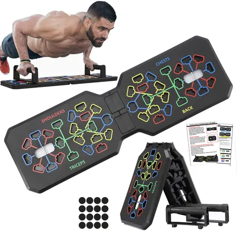 Foldable Push Up Board - Multi-Functional Home Gym for Strength Training, Space-Saving Design for Men & Women Fitness Accessories