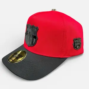Premium Snapback Hat - High-Quality Adjustable Snapback, Barcelona Plaque-Style Baseball Cap, Red and Black Color Combo, Adjustable Snapback Hat