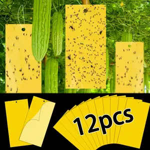 Pest Trap Set, 105pcs/52pcs/12pcs, 20x10cm, Includes Fixing Wire, Dual-Sided Fly Traps, Suitable for Farm Garden Vegetable Orchard Patio Indoor Outdoor Insect Control, Sticky Fly Traps