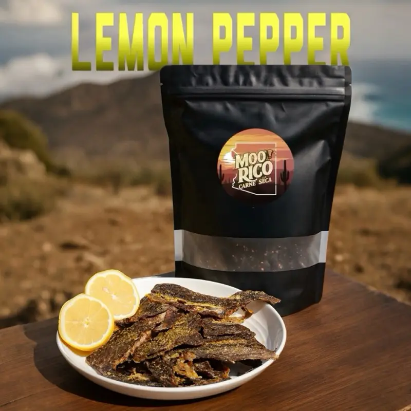 Lemon Pepper Carne Seca (Dehydrated Beef Jerky)