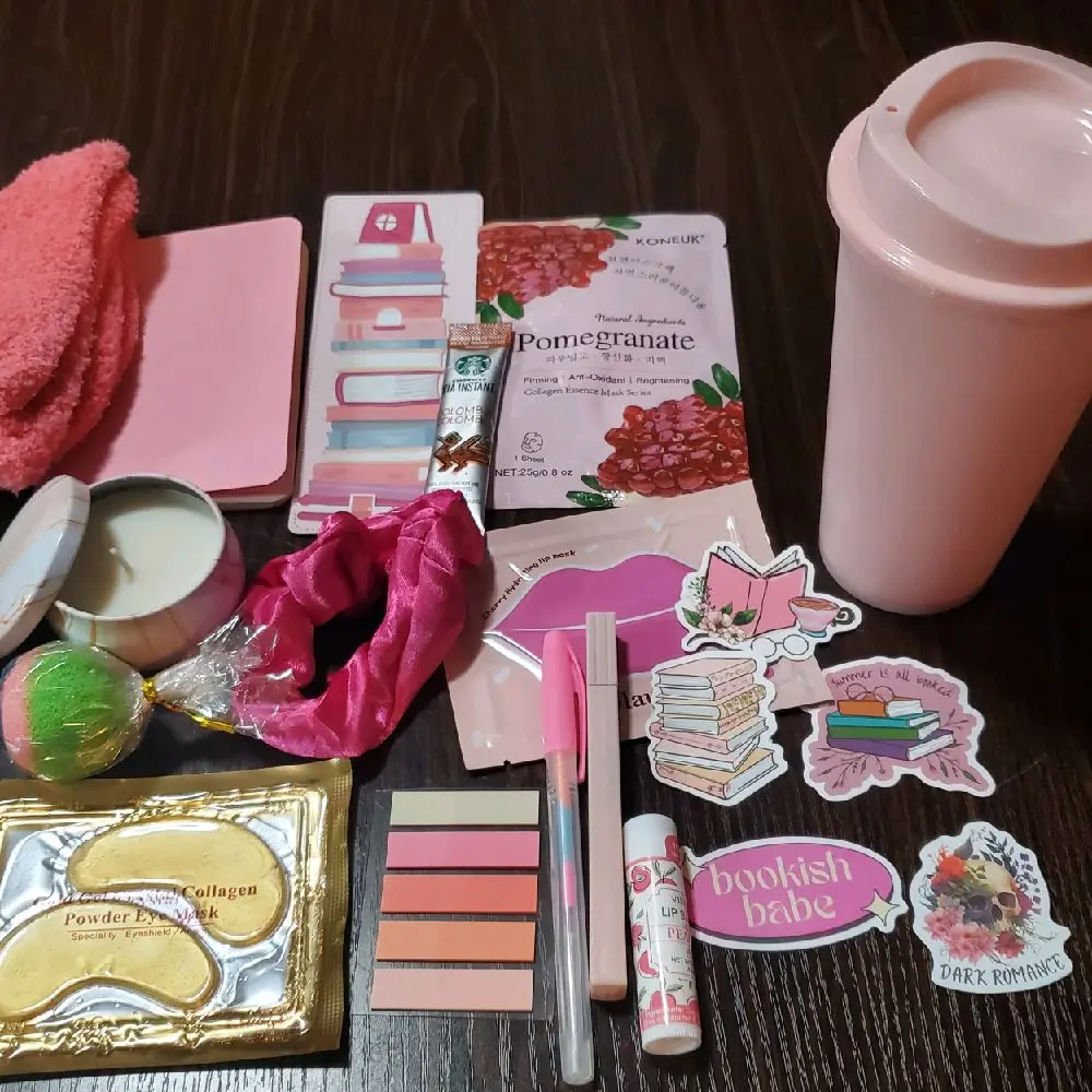 Everything but the Book! Selfcare Bookish Box with Reusable Cups Candles and Notepads for Relaxing. Tea Coffee or Hot Chocolate and color customization! romance books