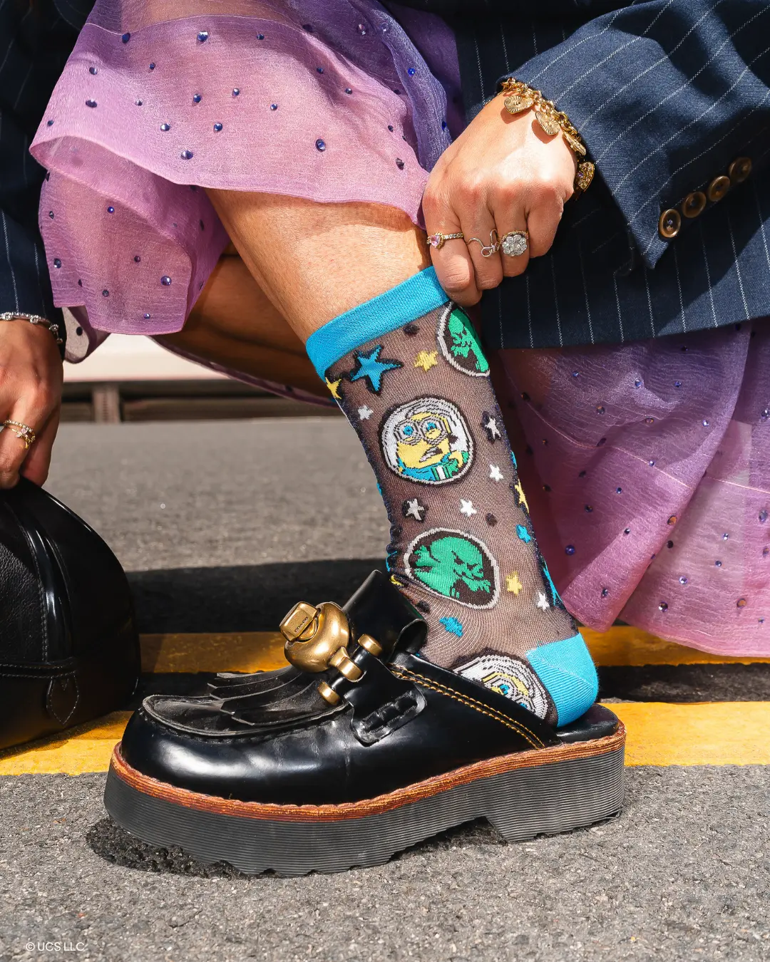 Minions & Monsters Shimmer Sheer Crew Sock