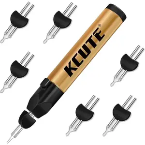 Thread Burner II with one Touch for Finishing Bead Weaving, Fast Melting Wax, Carved Leather, & Melting Thread Projects (1Pc Thread +6Pcs Tips)