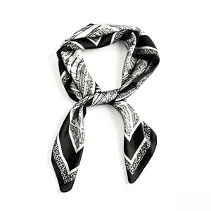 INS Paris Map Print Square Silk Scarf 75g Ultra Lightweight Soft Feel Headscarf for Women Breathable for All Seasons Ideal for Summer Air Conditioned Spaces Daily Use Bridesmaid Gift