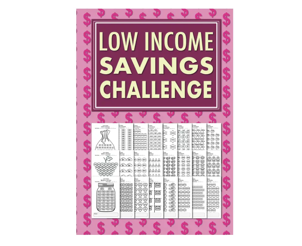 Low Income Savings Challenge Book: Simple Money Savings Challenges Tracker for Women, Easy Way to Save Money Paperback simple money Low Income