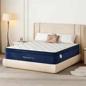 【MemorVes】 12/14 Inch Twin Full Queen King , Hybrid Memory Foam Mattress in a Box | Pocket Spring + Zoned Support | Soft and Comfortable, Pressure Relief, Medium Firmness, CertiPUR-US Certified(mattresses | queen size mattress | full size mattress)