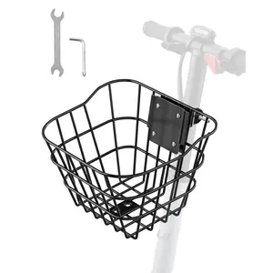 VEVOR Front Bike Basket, Electric Scooter Basket with Fixed Bracket - Max Bearing 20 lbs, Construct from Solid Steel, Kids Bike Basket/Adult Bicycle Basket/Knee Electric Scooter Accessories