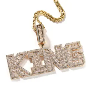 [ICE HUE]18K Gold Vacuum Plated Copper with 5A+ Sri Lanka ZirconT Cubic Letter DIY Mosaic Customization With Necklace Miami Italy Mexico & Micro Inspired for Women & Men Jewelry,Daily Wear,Casual Fashion,Gift Idea,,Classic,Hip Hop,Simple