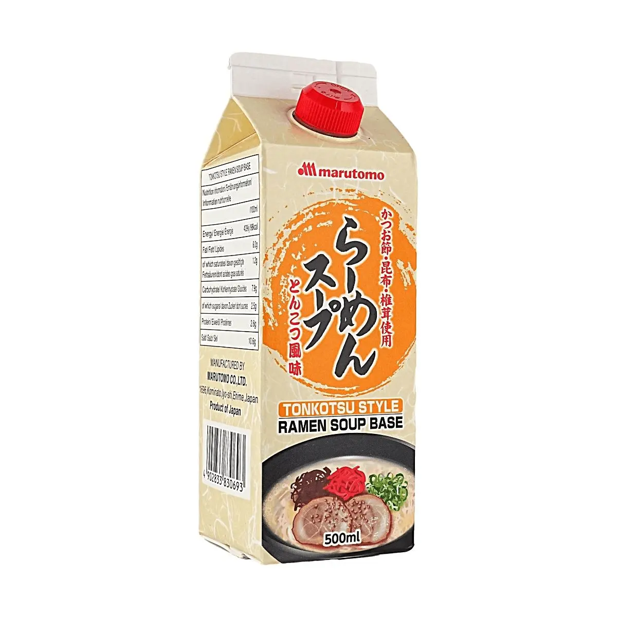 MARUTOMO Tonkotsu Ramen Broth Concentrate 500ml - Rich Pork Bone Flavor, Authentic Japanese Ramen Soup Base