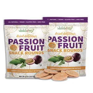 Wholeberry Naturally Delicious Dried Passion Fruit  8-oz  for two Bags, No Added Chemicals, No Added Colorings, No Preservatives, Made in Vietnam from fully mature fruits (8 oz *2) Dry Snacks