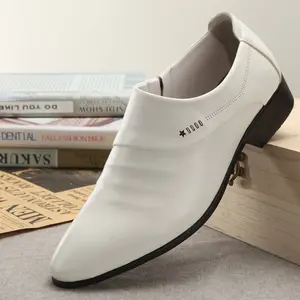 UYCEKK Men's British White  s - Low-Top Formal Wedding & Business Oxfords, Cushioned Insole & Rubber Sole, Korean Style for Photo Studio, Office, Events - Solid Color Casual Smart Shoes