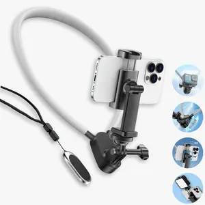 TERCELL Magnetic Anti-shake Neck Phone Mount, Hand Free Selfie Neck Phone Mount, Stable Phone Holders, Phone Accessories for GoPro Max Hero 12 11 10 DJI Action 3, Insta360