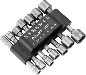 14 count Socket Nut Driver Set, Hex Drill Bits Sets, Impact Driver Socket Adapter Metric for Hand Drill, Electric , Wrench