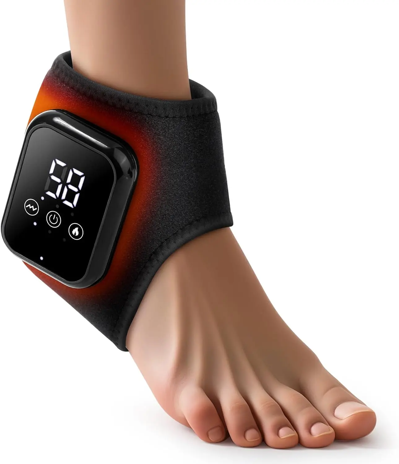 Ankle Massager for Pain Relief, Ankle Heating Pad with Massage, Ankle Massager for Circulation and Pain Relief, Heated Ankle Brace Wrap