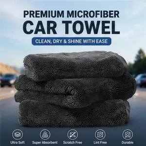 QIFOR TWISTED-LOOP DRYING TOWEL - Ultra-Absorbent Car Drying Towel Made With A Twisted-Loop Microfiber Weave, 1300 GSM Premium Microfiber