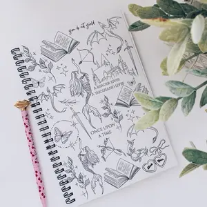 Book lover doodles Reading Journal l Book challenges and stats journal l book review tracker